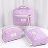 "Large Capacity Cherry Cat Quilted Cosmetic Bag – Cute & High-Value for Students"
