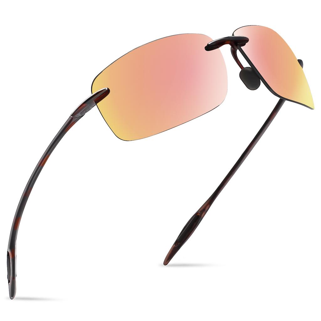 MAXJULI Mode Sport Sonnenbrille für Herren Damen Tr90 Randlose Fassung zum Laufen Angeln Golf Fahren Sonnenbrille UV400 MJ8009