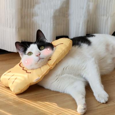 Colar Protetor de Gato Desenho Animado Formato de Peixe Macio Colar Elizabetano para Pet Anti-Mordida Lambida Ajustável Colar de Recuperação para Gato Cicatrização de Feridas