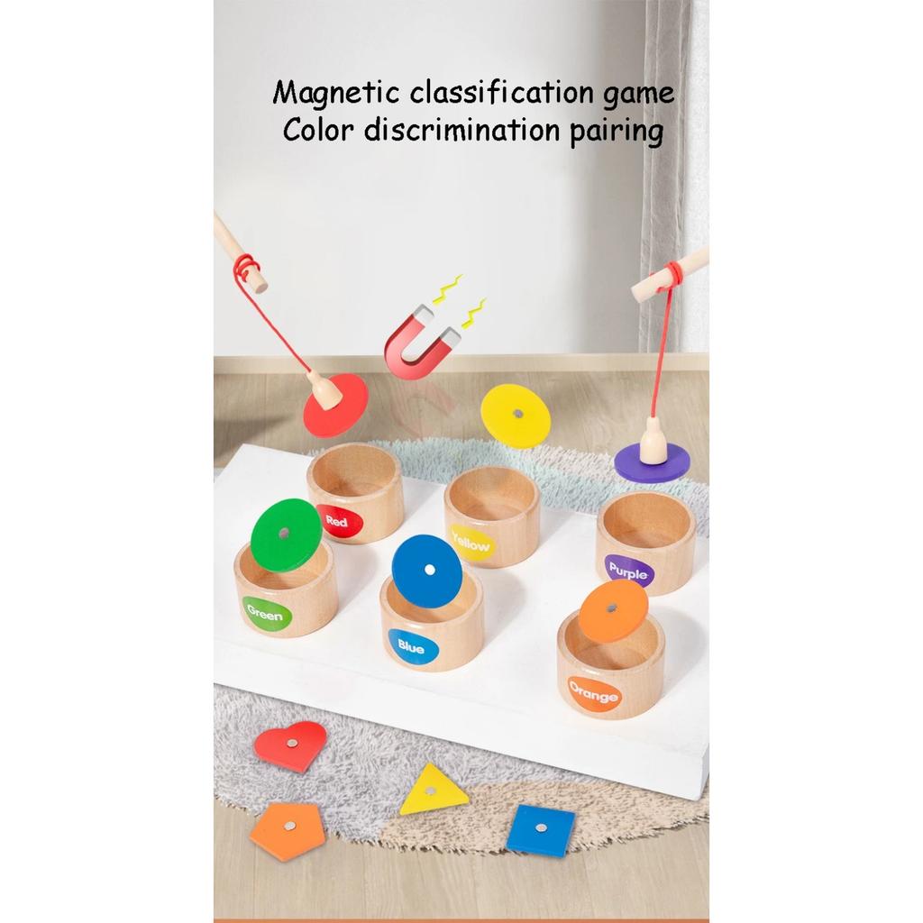 Magnetic Sorting Shape Color Matching Montessori Toy Sensory Game Geometric Cognition Wooden Board Game Children Education Toys