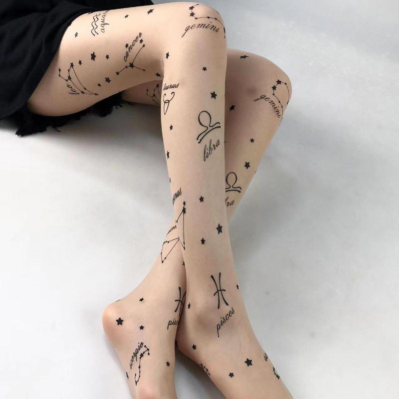 

Чорні жіночі колготки з принтом зірок, сітчасті, сексуальні прозорі панчохи, жіночі літні еластичні нейлонові панчішні вироби, панчішні вироби для нічного клубу one size тілесний