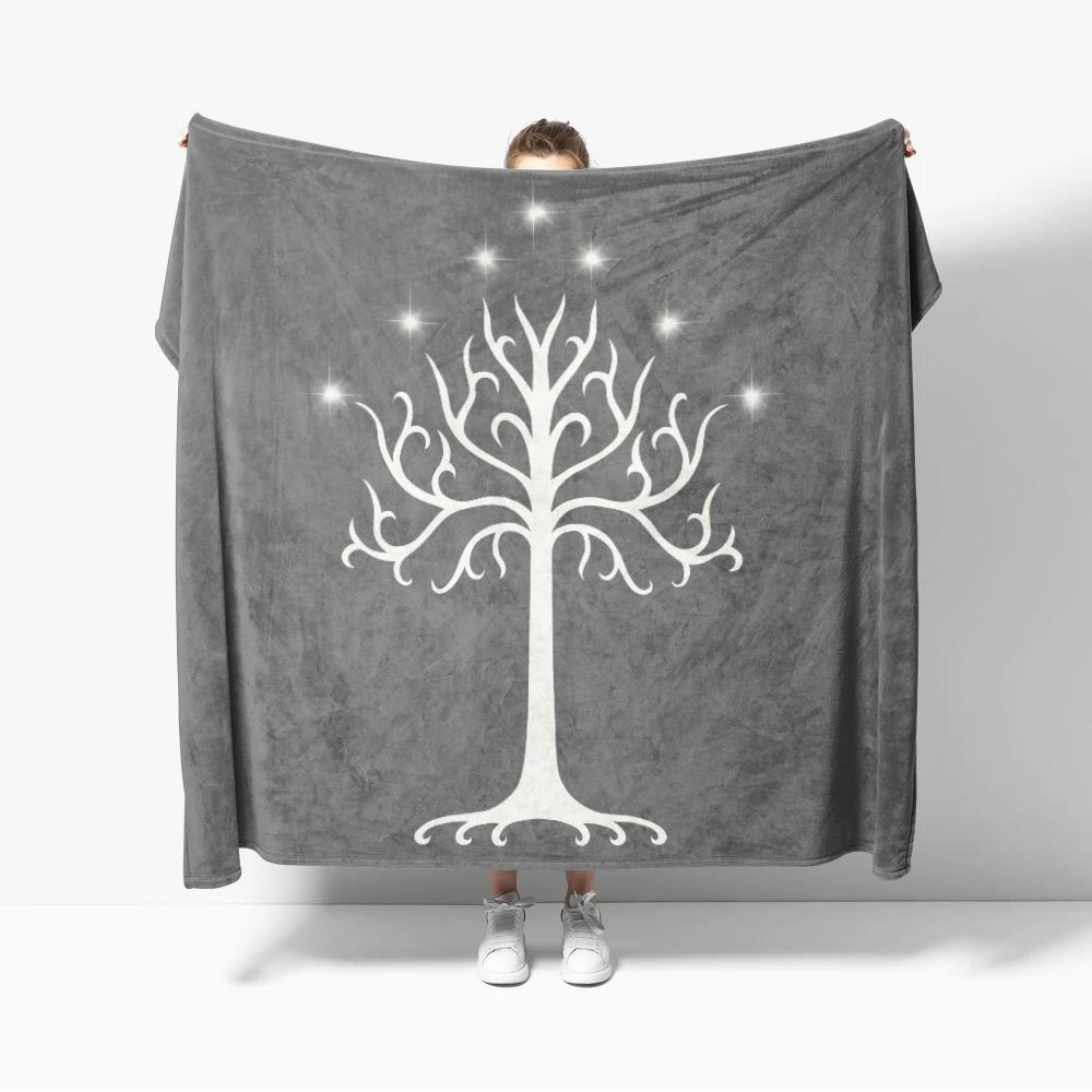 Lord Ring Horse Tree Flannel Throw Blanket for Sofa Decor Bed Perfect for Movie Nights with a Cute Design