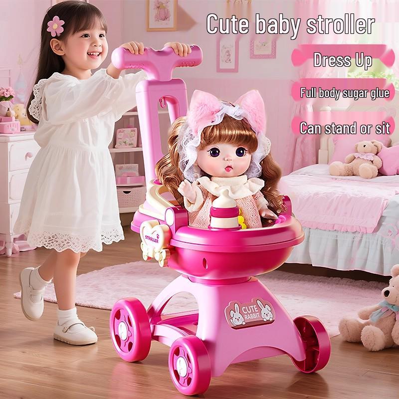 2025 Hot-Selling Simulation Baby Stroller Doll Toy for Girls