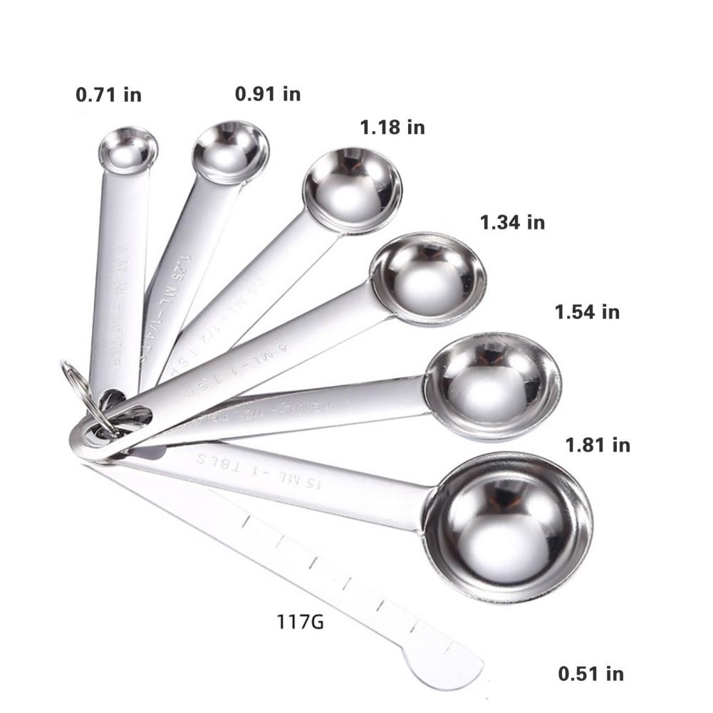 6/7/9pcs Multipurpose Food-grade Stainless Steel Measuring Spoon Coffee Powder Spice Measure Scoop Kitchen Baking Tools
