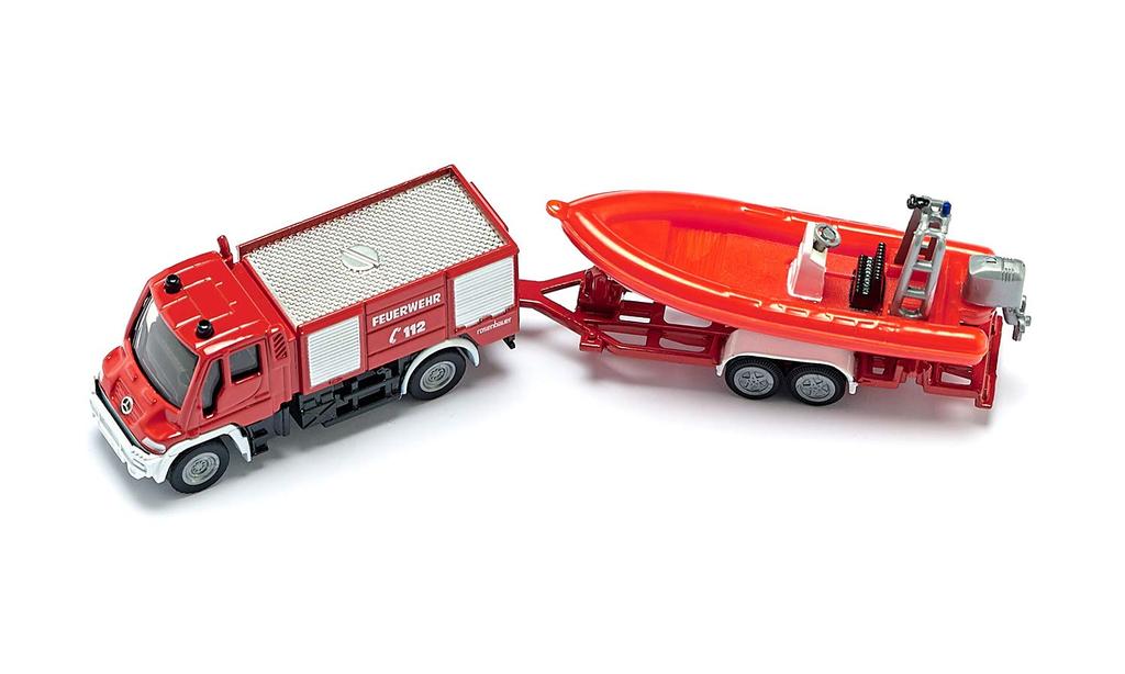SIKU Unimog Fire Truck with Boat SK1636