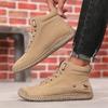 New Men's Boots Retro High Top Outdoor Anti Slip Work Shoes Soft Fashion Luxurious Design Couple's Loafers Classic Flat Mosinka