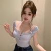 Summer Vacation Two Pieces of Pure Desire One-word Collar Sweet Lace Lace Vest Women Wear Neck Sling Top