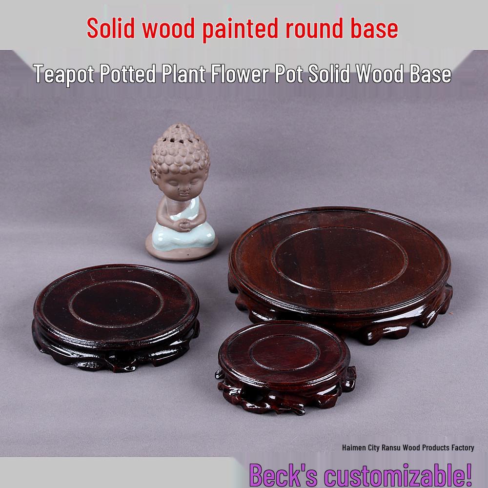 

Round Rosewood Solid Wood Display Stand for Teapots or Succulents Inner diameter 4 cm