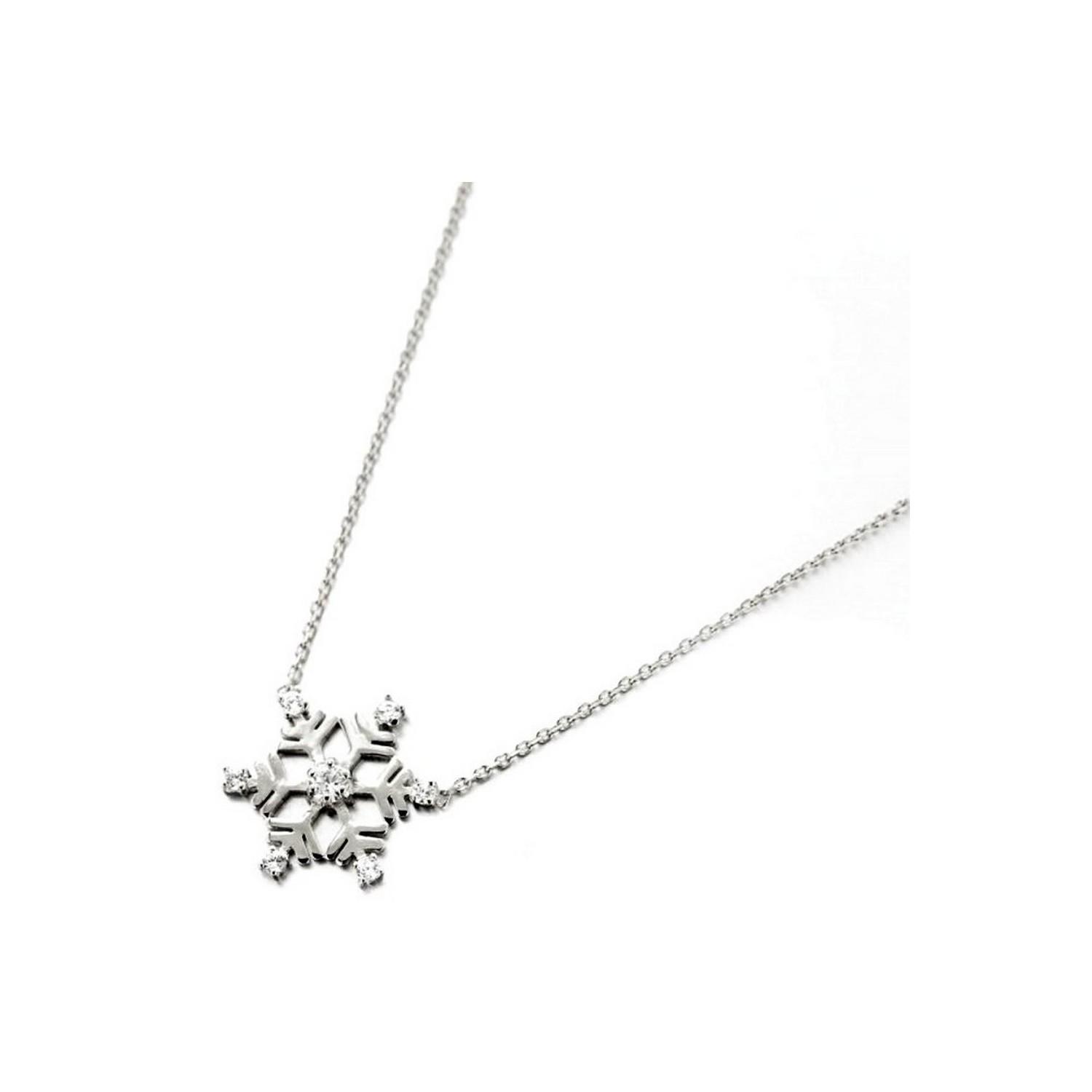 Collier breloque flocon de neige en argent 925°/00 - 42cm