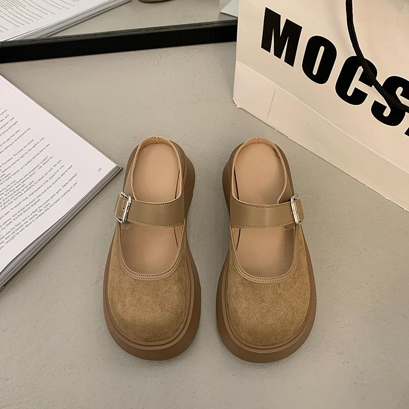 

Baotou half slippers women s outer wear spring and summer new thick bottom heightening music lazy 40 хаки