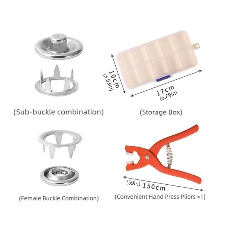 High Strengths Metal Fastener Installation Set Seamlessly Hide Designs For Garments Accessories Repair