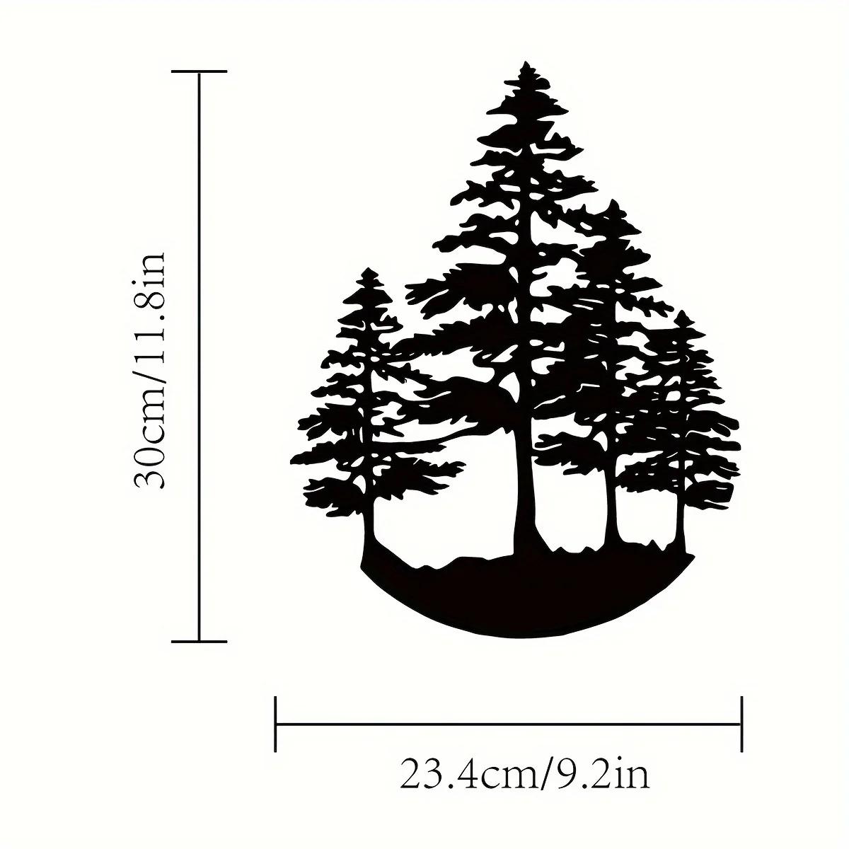 

1 шт. Сосновое дерево, металлическое настенное искусство, металлическое настенное украшение из дерева, знак природы, уникальный подарок для дома, декор для фермерского дома из природного леса чёрный