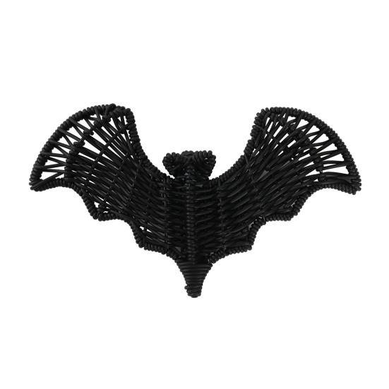 Halloween Rattan Bat Decoration 3D Scary Black Plastic Woven Bat Wall Hanging Decor for Tree Porch Yard Lawn Indoor Outdoor Farmhouse Decor