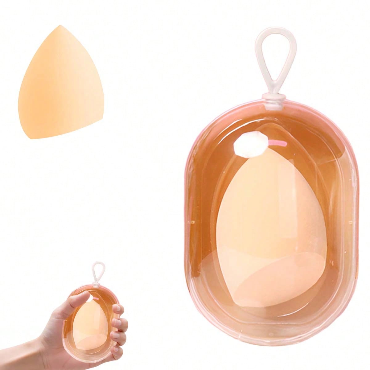 

Gatuida Makeup Sponge Holder Puff Storage Box for Easy Organization Compact Design for Makeup and Giving оранжевый