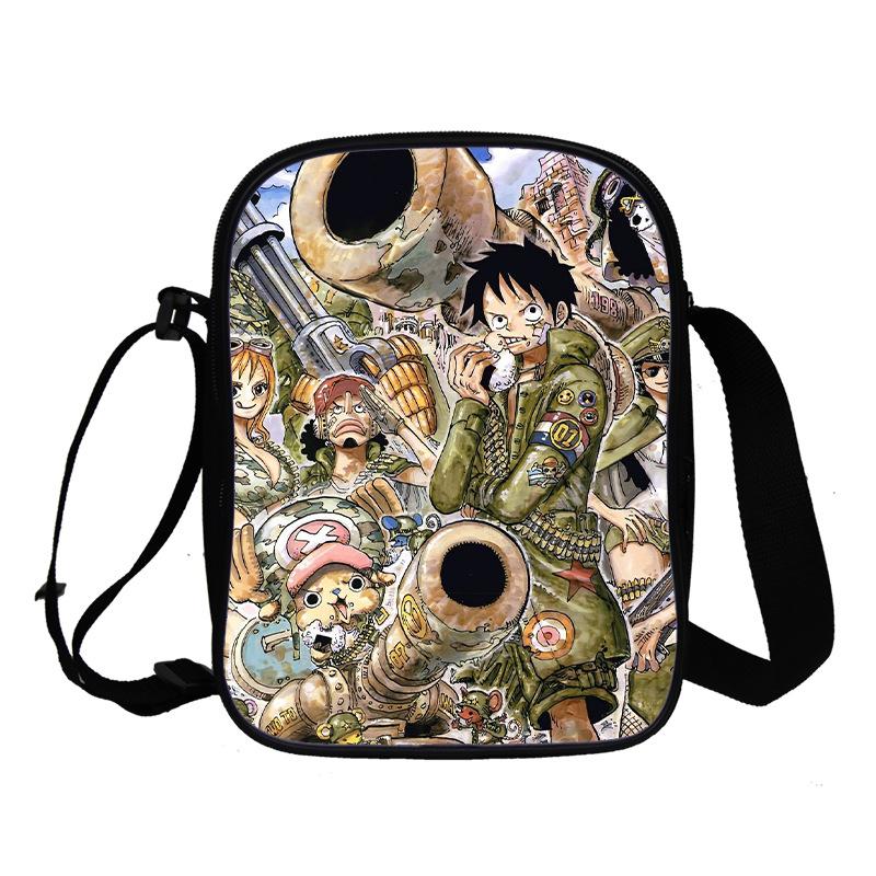 Animation Peripheral Messenger Bag, Primary And Secondary School Student Schoolbag 3D Full Color Printing Double-Layer Shoulder Bag Portable