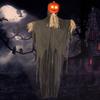 Horror Pumpkin Skull Hanging Ghost Decoration with Voice Control and Eerie Red Eyes Enhance the Spooky Atmosphere of Your Halloween Party