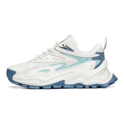 Tissu Chaud Cuir Synthétique Rétro Absorbant les Chocs Antidérapant Résistant à l'Usure Basse Dad Shoes Baskets Femmes Blanc Bleu 122148880R-7