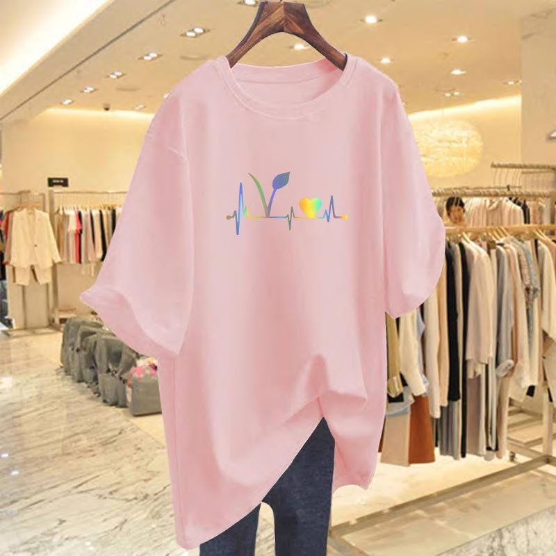 Women's Korean Style Loose White Cotton T-Shirt
