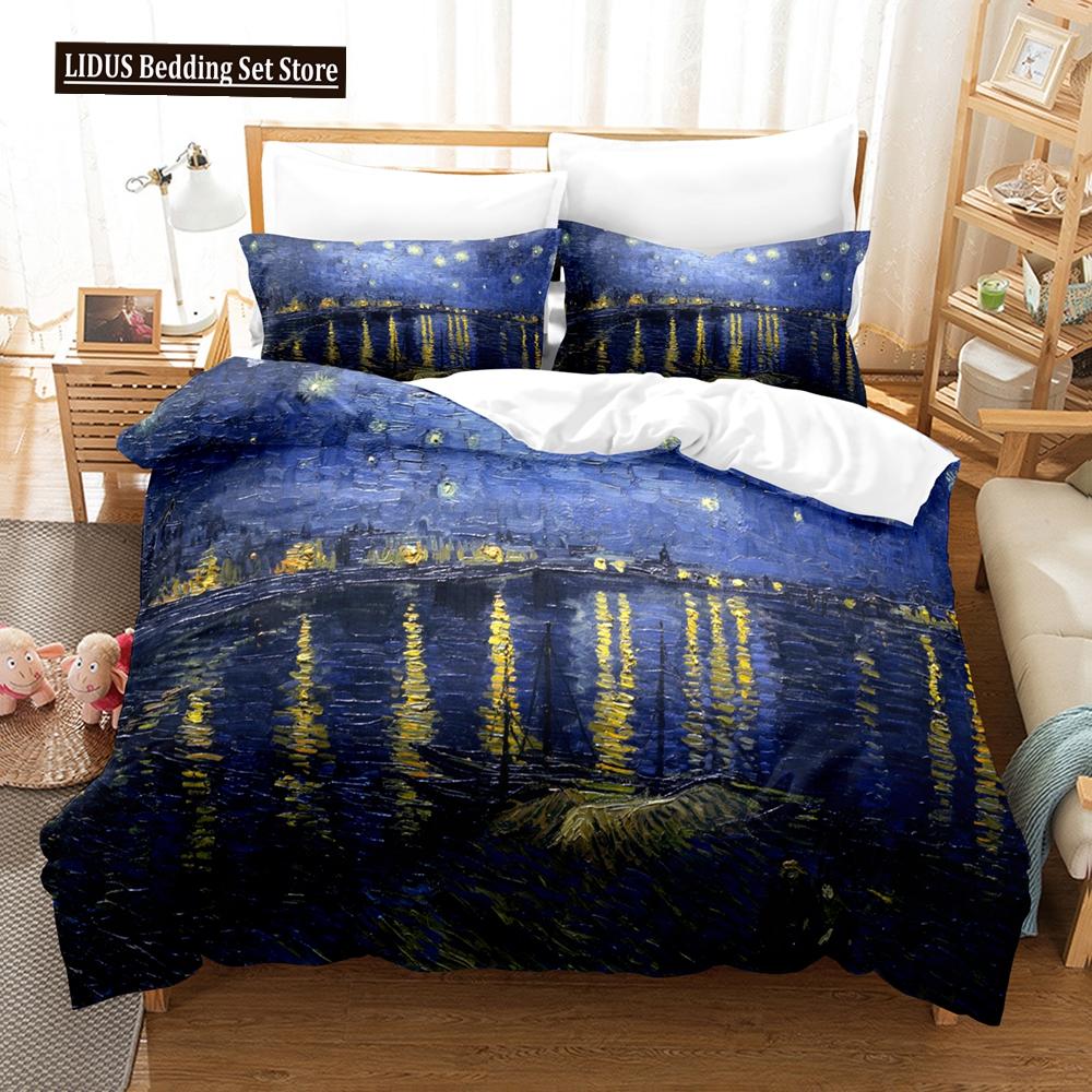 Almond Blossom By Van Gogh Duvet Cover Set Floral Flower Bedding Set For Girl Nordic Comforter Cover Queen King Size Bedding Set