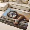 1Pcs Anti Fatigue Kitchen Rugs, Monkey Print Waterproof Non-Slip Thick Cushioned Kitchen Mat Heavy Duty Comfort Standing Mat for Kitchen