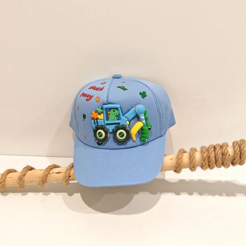 Spring Kids' Cartoon Excavator Baseball Cap - Cute, Versatile Sun Hat for Boys & Girls