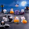 Entzückender Halloween-Bär und Elf Mini-Figuren Harz Handwerksdekorationen DIY