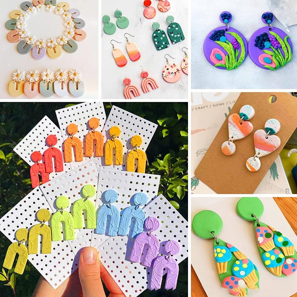 24pcs Various Shapes Polymer Clay Cutters Plastic Polymer Clay Molds  Earrings Making