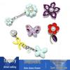 Green Flower Metal Shoe Charms for Crocs - Decorative Chain Buckles