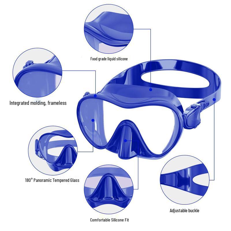 Adult Diving Mask and Full Dry Snorkel Set