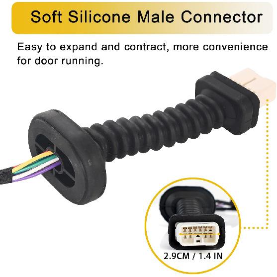 Rear Door Wiring Harness With Connector Wiring Harness Assembly Compatible With 2004-2010 Dodge Ram 1500 2500 3500 4500 5500 Replacement For