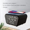Alarm Clock 15W Wireless Charging Alarm Clock Intelligent Wireless Charger Time Calendar Temperature Display LED Digital Clock