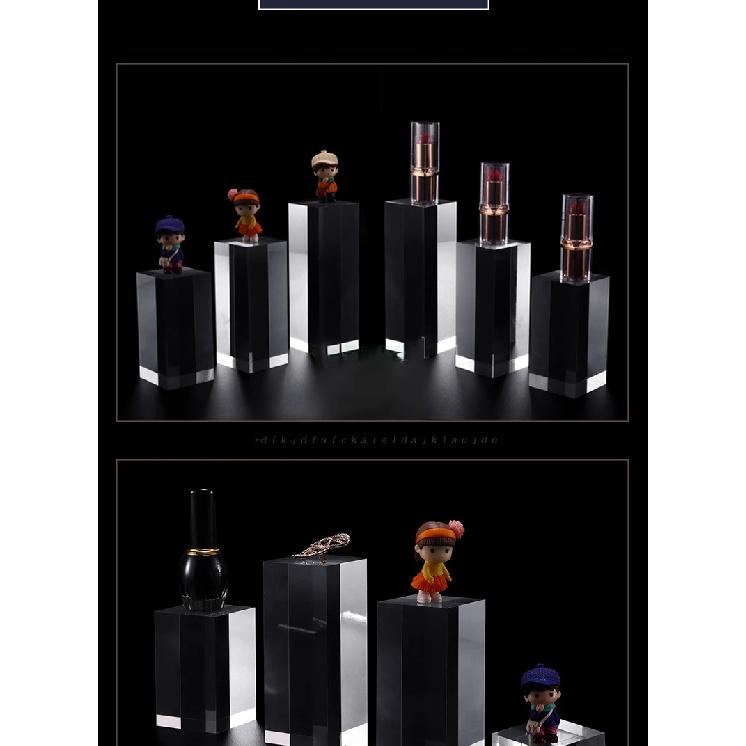 1PC Acrylic Square Display Block Clear Polished Acrylic Cube Solid Display Riser Stand for Jewelry Perfume Collection Figures