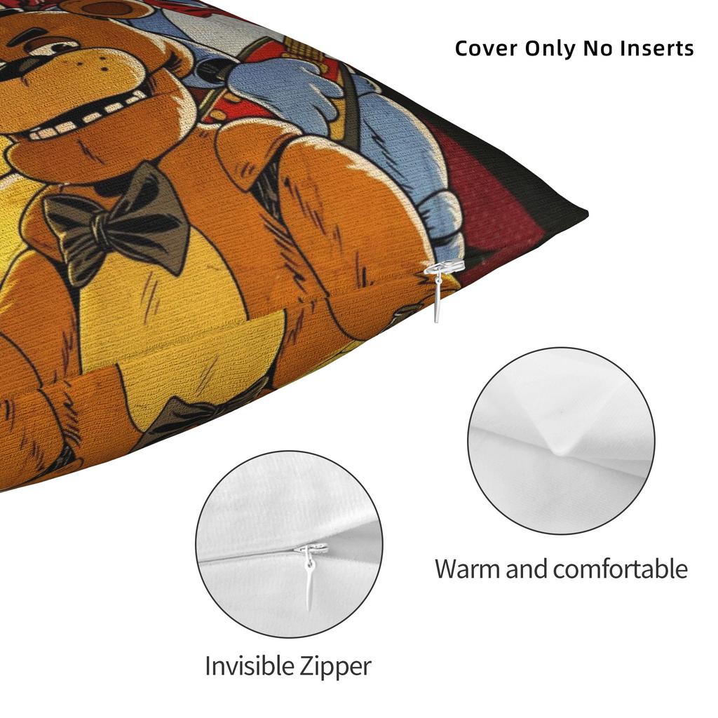 Fnaf Horror Rock Music Pillowcase Polyester Cushion Cover Gift Pillow Case Cover Home Dropshipping 45X45Cm