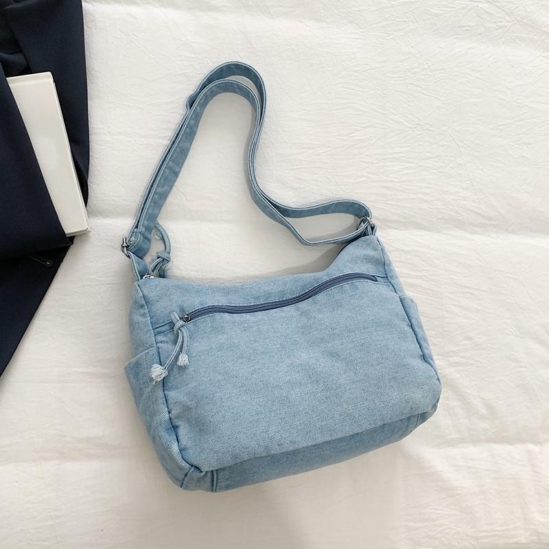 Denim Crossbody Bag for Women with Multi - Pockets & Quilted Detail, Lightweight & Stylish Shoulder Purse