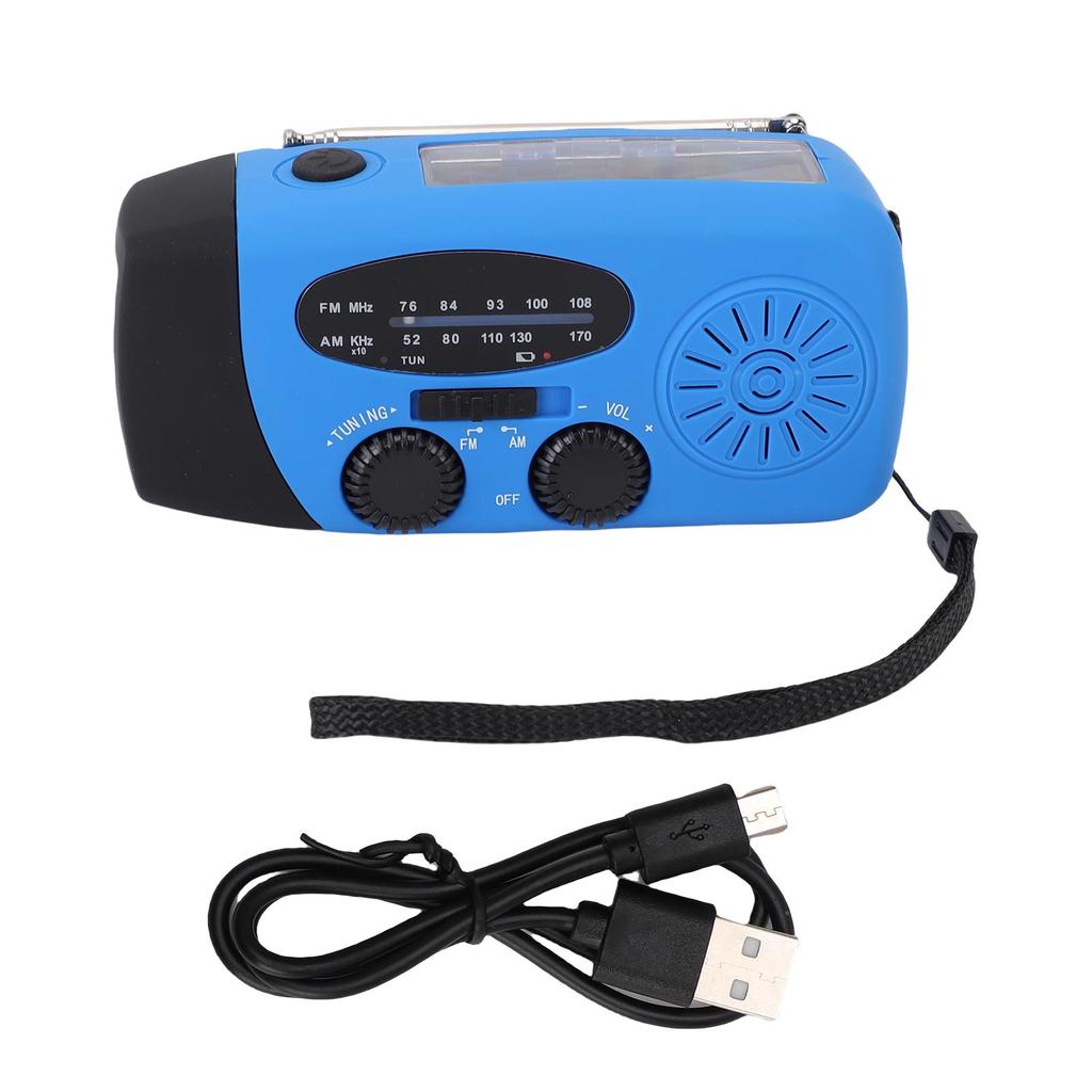 Emergency Hand Crank Radio with 3 LED Flashlight AM FM NOAA Portable Weather Radio Solar Powered Rad