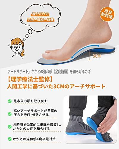 Prolife Plantar Fascia Insole, Shock Absorption, [Physiotherapist-Supervised] for Standing Work, Arch Support, Heel Protection, Heel Shock Absorbing,