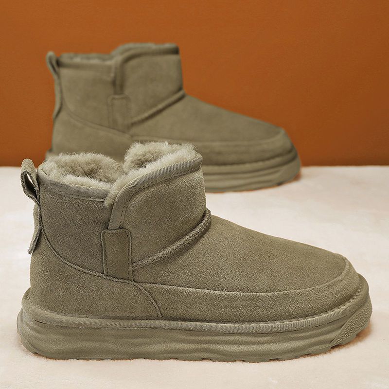 Men's soft elastic winter warm cold padded lining snow boots thick bottom non-slip wear outdoor casual sneakers cotton boots