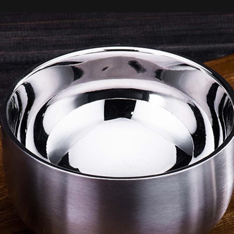 Insulated Bowl Dishwasher Safe Salad Bowl Stainless Steel Bowl 12cm Diameter Double Layer Enjoy Hot or Cold Soups