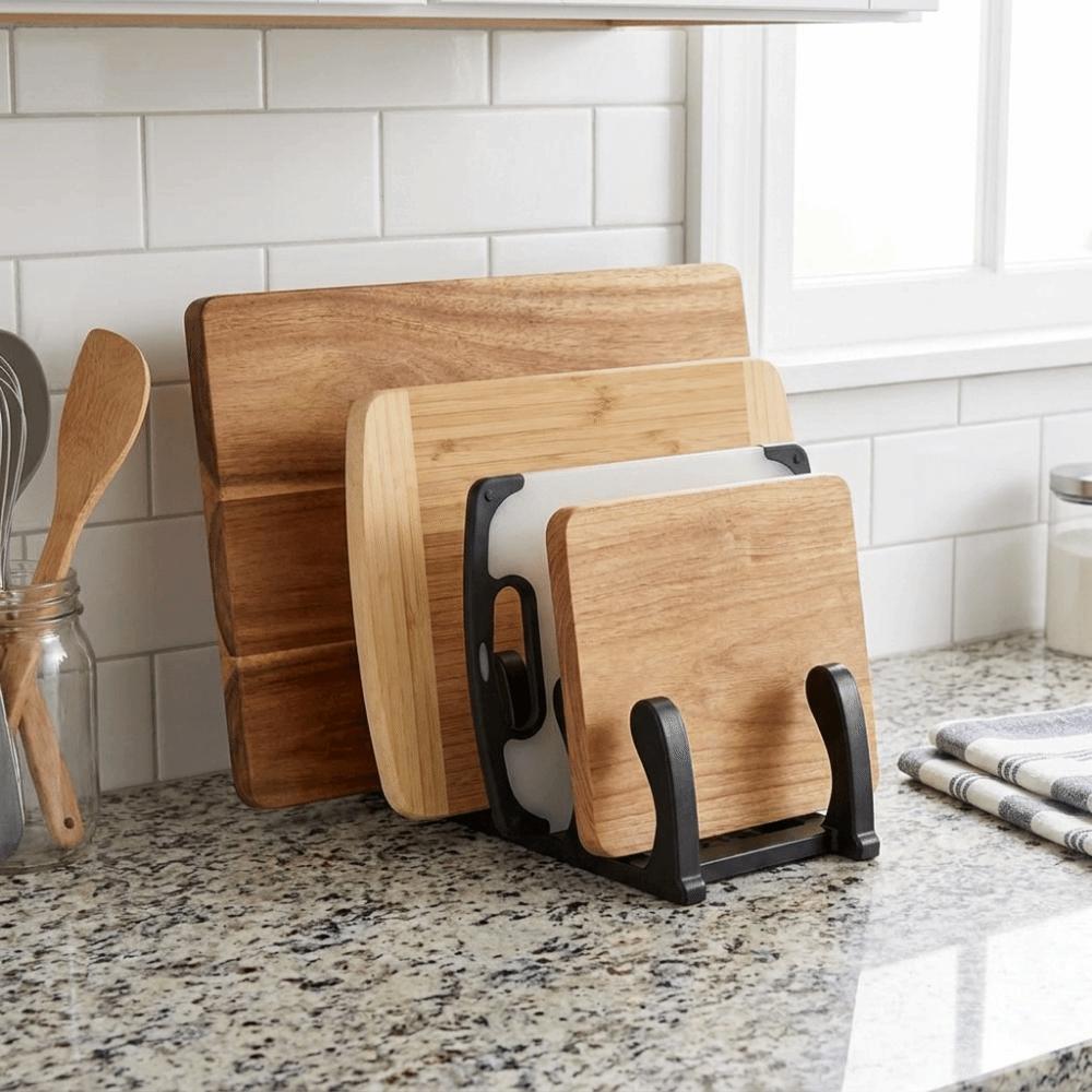 Plastic Pot Lid Rack Large Capacity Vertical Pan Lid Storage Rack Cookware Organizer for Kitchen