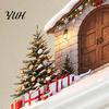Snow House Stickers Wall Sticker for Christmas, Waterproof Holiday Stone Easy Apply Decals Decal, Removable Mural Living Room Bedroom Christmas