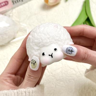 Oveja de Crema Squishy Juguete para Apretar Animales Lindos Juguete Fidget Súper Suave Oveja Gordita Desestresante Regalo Presente Juguete para Relajar la Mano Aliviador de Estrés