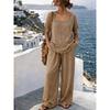 QICED Women's Fashion Casual Short Sleeve Square Collar Pants Suits