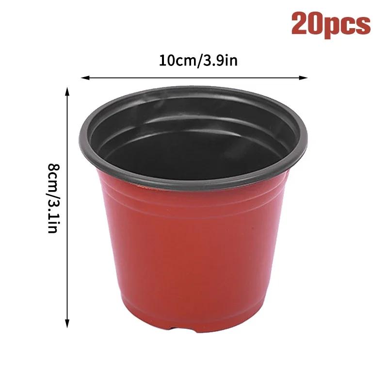 50/20pcs Plastic Flowerpots Nursery Seed Starting Transplant Flower Pot Gardening Plant Container Box Fall Resistant Lightweight