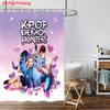 1 Stück K-Pop Dämonenjäger Druck Wasserdichter Duschvorhang Mehrere Größen Sichtschutz Hängevorhang und 12 Haken Einfache Installation