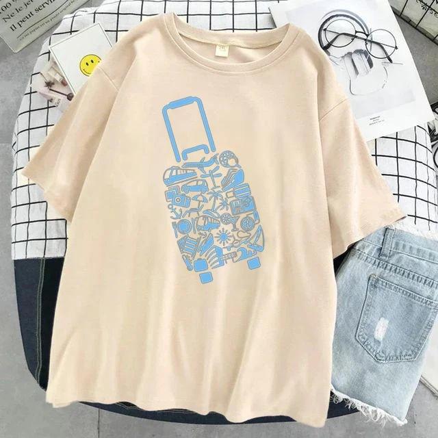 2025 Women's Casual Loose-Fit European & American High Street Printed Short Sleeve T-Shirt Trend Top