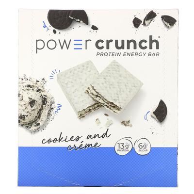 Baton Proteic Energetic Power Crunch, Original, Cookies & Cream, 12 batoane, 1,4 oz (40 g) Fiecare
