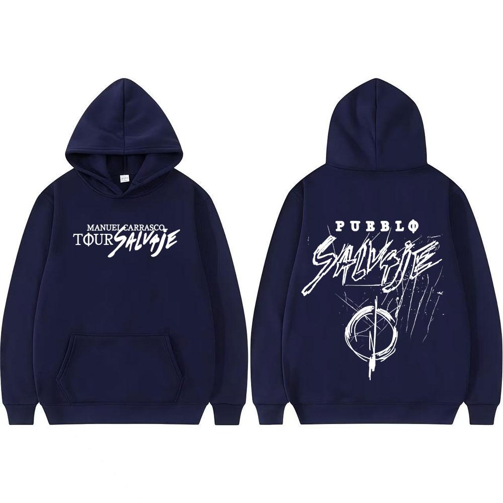 Rapper Manuel Carrasco Salvaje Tour 2025 Album Graphics Pullover Men Clothing Fashion Vintage Trending Hoodie Casual Sweatshirts
