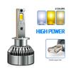 H11 High Power Three-color LED Headlight Double Copper Tube 120W Car Light Led12V Car 24V Truck H7H4