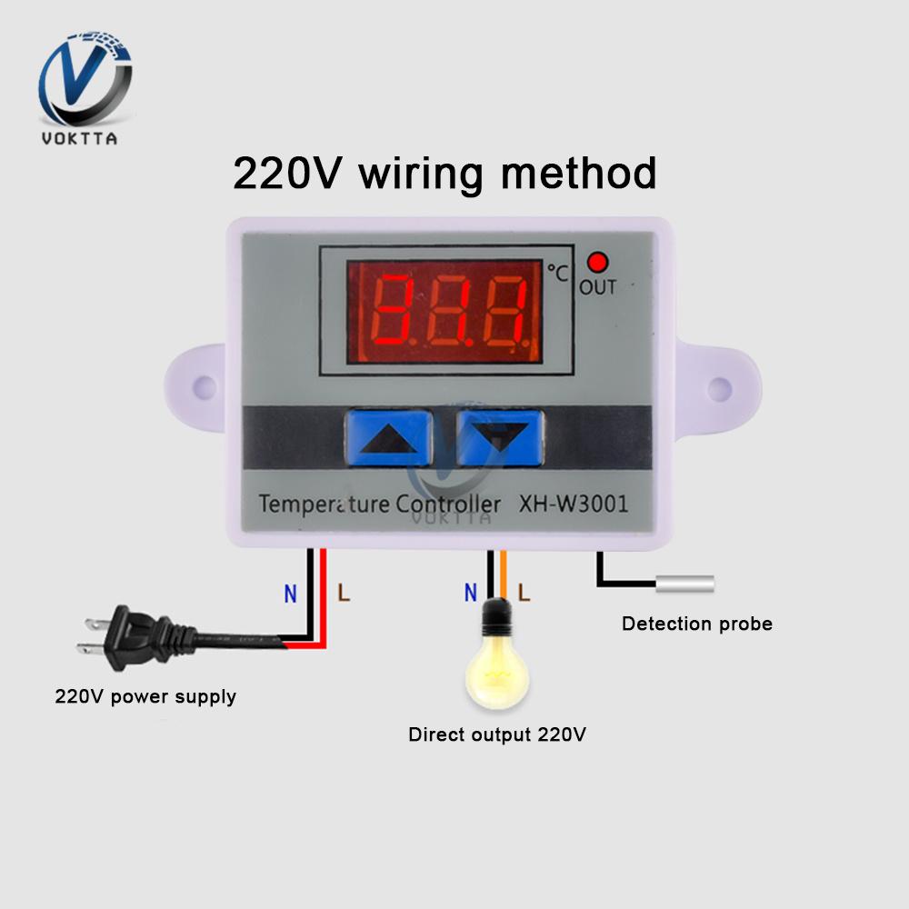 XH-W3001 XH-W3002 Digital Control Temperature Microcomputer Thermostat Switch Thermometer Thermoregulator Switch 12/24/220V