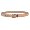 Women's Double-Sided Cowhide Leather Belt - Black, Casual & Versatile for Jeans